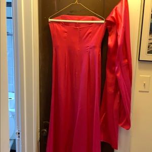 Tiffany Designs Dresses - Hot pink, strapless, formal dress with shawl. Tiffany Designs Dresses - Hot pink, strapless, formal dress with shawl.